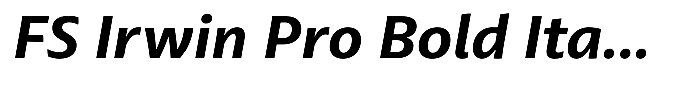 FS Irwin Pro Bold Italic